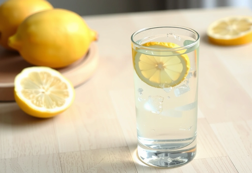 Bicchiere d'acqua e limone