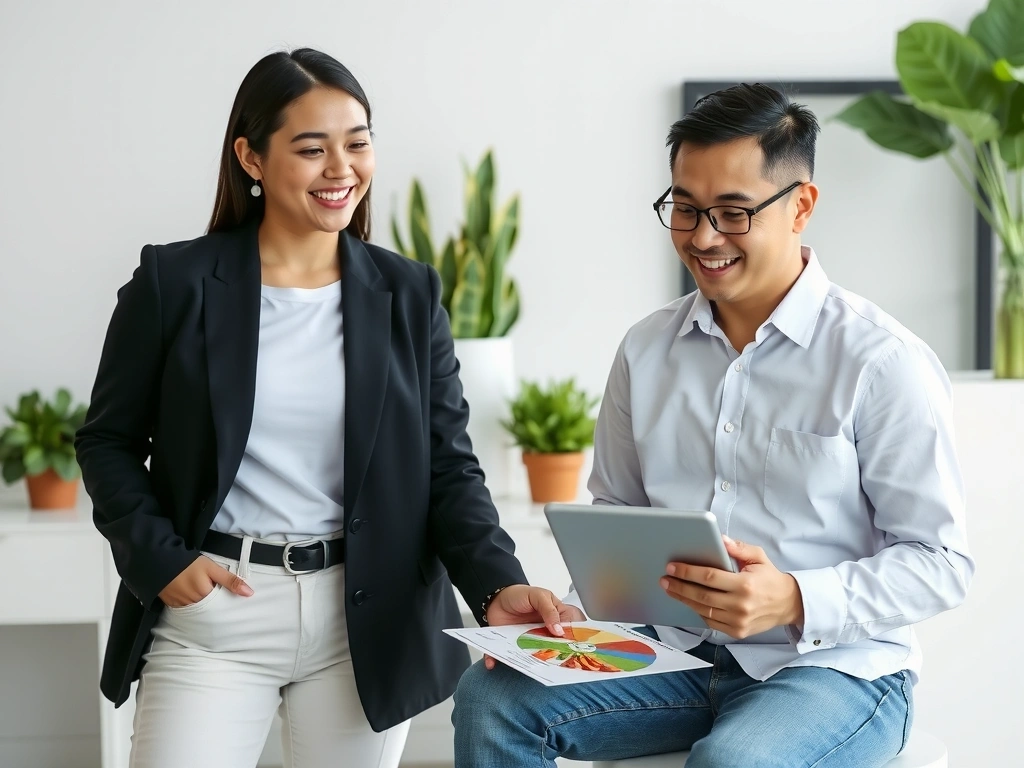 Nutrizionista che spiega un piano alimentare